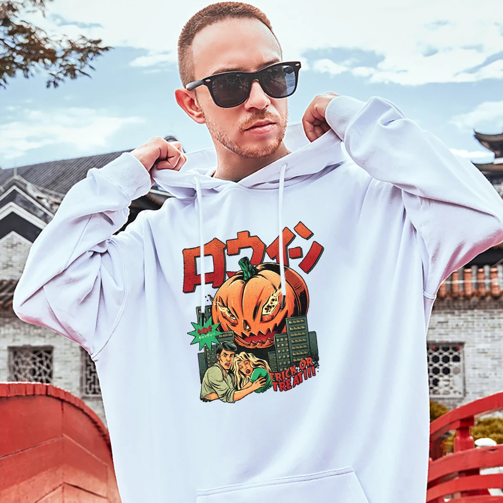 

Pumpkinzilla Trick Or Treat Cotton Mens Hoodies Streetsweatershirts Trend Oversize Pullovers Oversize Comfortable Man Tracksuit