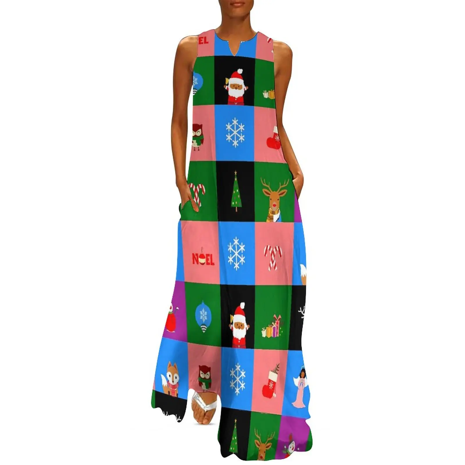 

Платье в клетку ColorBlock, весеннее рождественское платье с принтом в уличном стиле, богемное длинное платье, женское милое платье макси большого размера на заказ