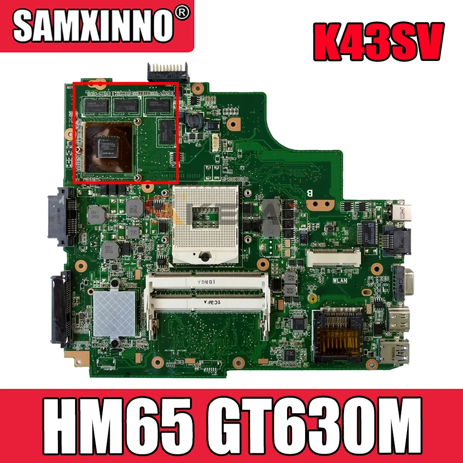 

Материнская плата Akemy K43SV для ноутбука ASUS K43SM K43SJ K43SC K43S, оригинальная материнская плата HM65 GT630M
