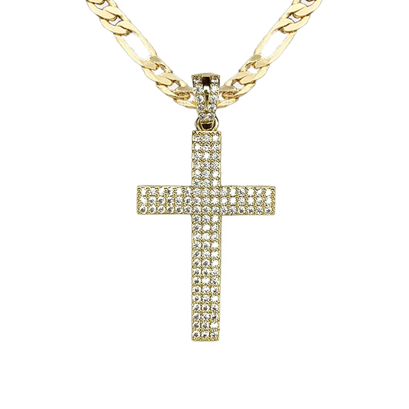 New Fashion Inlaid Zircon Cross Pendant Religious Prayer Lucky Jewelry Men and Women Faith Jewelry Jewelry