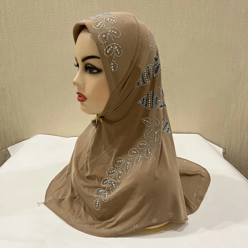 

Fashion Peacock Tail Diamond Headscarf Arab Pullover Hat Malaysian Scarf H102