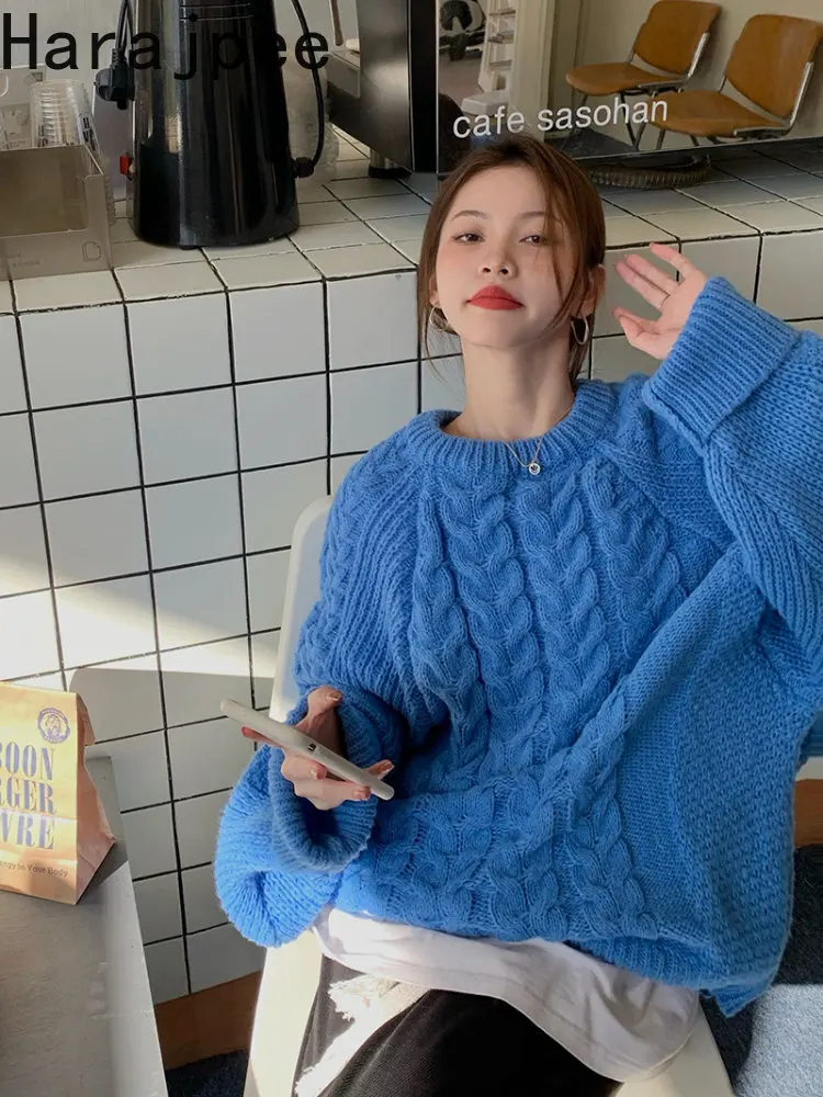 

Пуловер женский вязаный крючком, с круглым вырезом и длинными рукавами