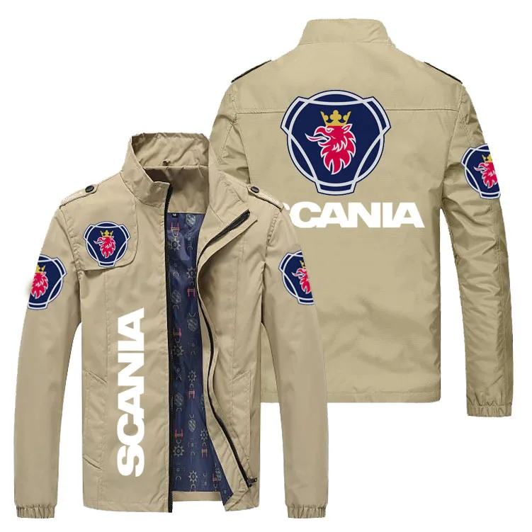 

Spring/Autumn 2022 Men's plus-size fashion print jacket with standing collar solid color loose zipper youth jacket