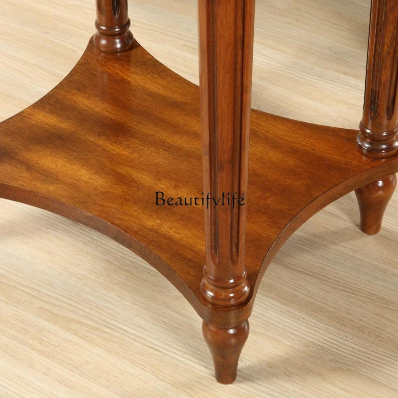 Маленький круглый Угловой ретро-столик из массива дерева маленький овальный