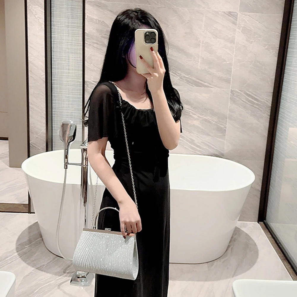 

Fashion Banquet Bag For Women Portable Wedding Handbag With Chain For Cocktail Party