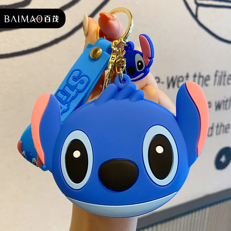 

Disney Stitch Silicone Small Wallet Pendant Kawaii Mickey Mouse Minnie Anime Characters Coin Purse for Women Money Bag Purse