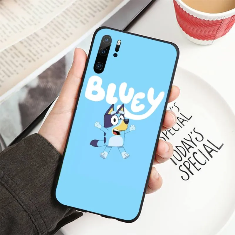 Фото Милый мультяшный чехол Blueys для телефона Huawei P50 P40 P30 Pro Lite P Smart 2021 2019 Magic 3, мягкий черный чехол для телефона №3