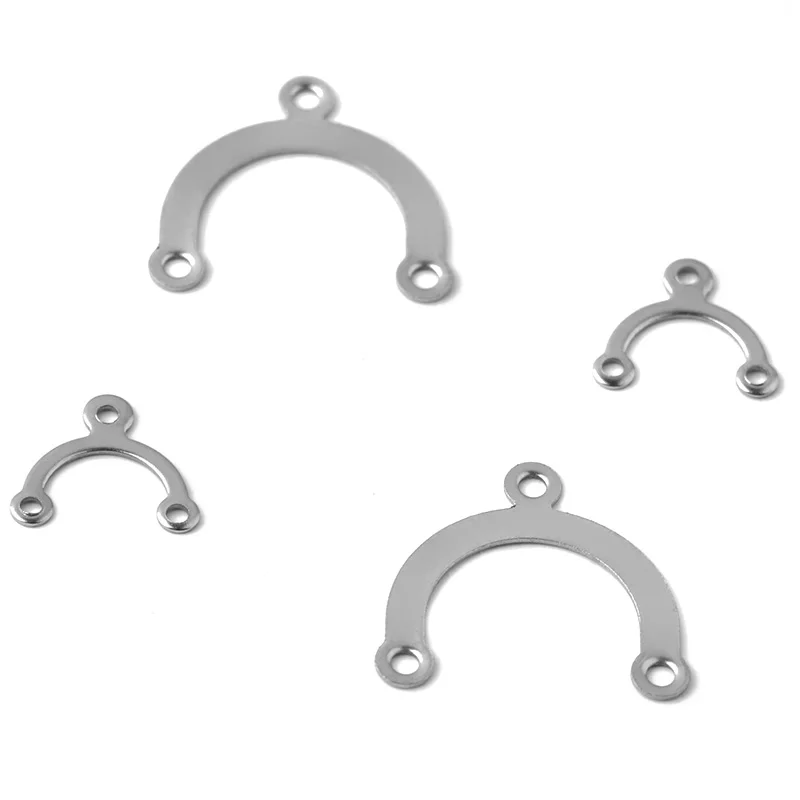 

50pcs DIY Pure stainless steel 9.5*10mm/15*16MM three-hole earrings