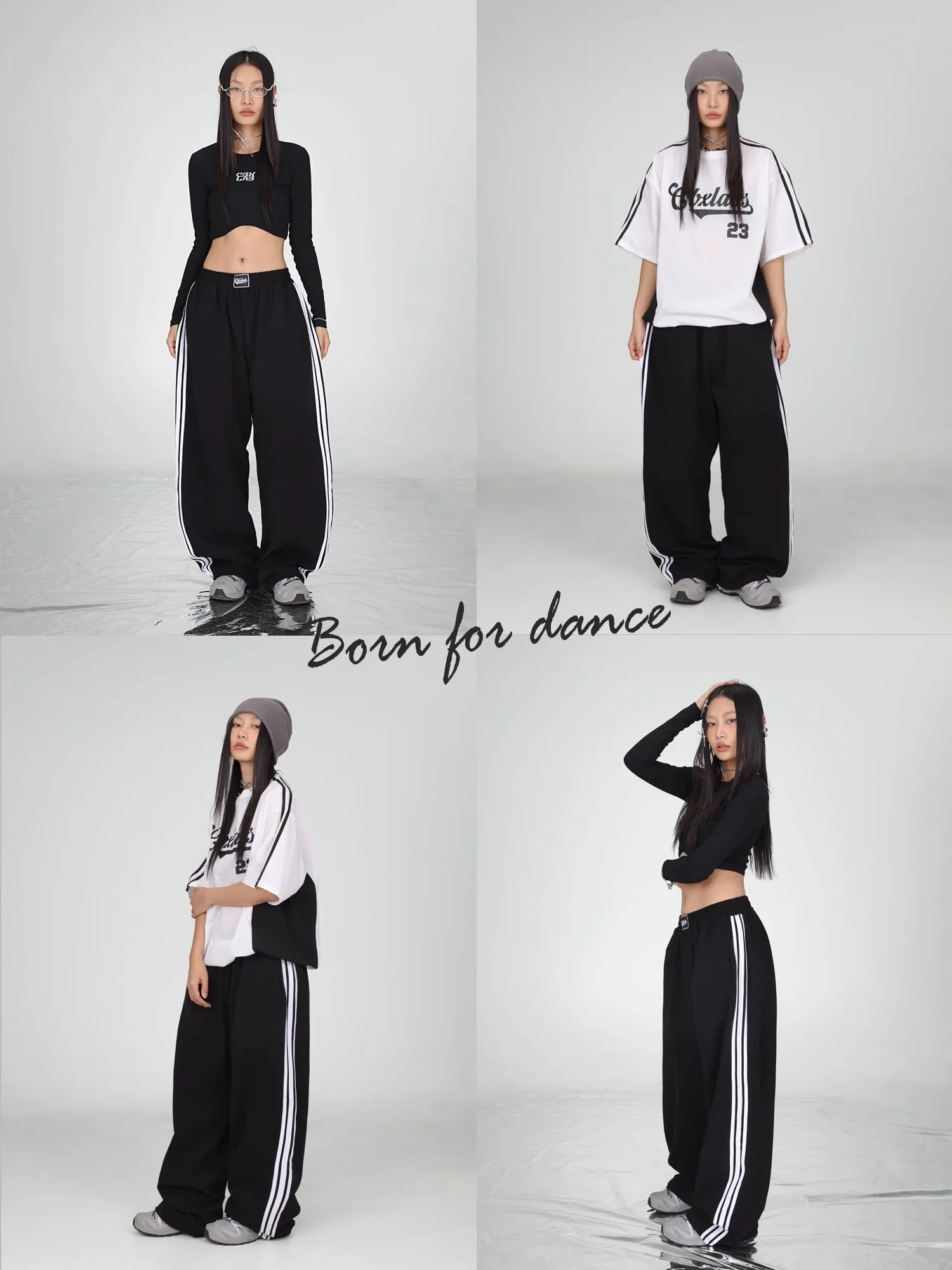CBXLAB Женские спортивные штаны в стиле хип-хоп с тремя полосками для уличных танцев