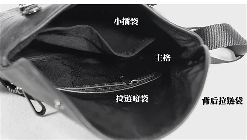 Fashion casual genuine leather men's women's shoulder bag high quality natural first layer cowhide outdoor black messenger bag