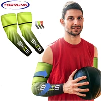 toprunn 1pair unisex ice silk arm sleeves uv protection sleeves arm cooling sleeves for men women cycling driving golf running