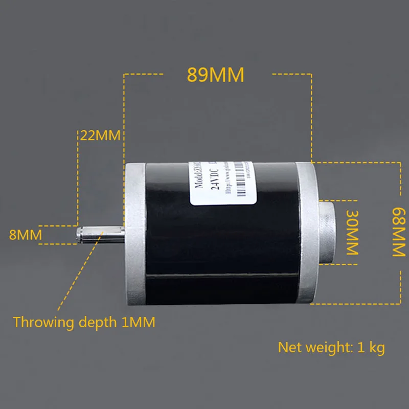 

24V 150W 7000rpm High Torque DC Motor Low Noise Dual Ball Bearings Carbon Brush Motor for Mini Bead Lathe Machine Shaft Dia 8mm