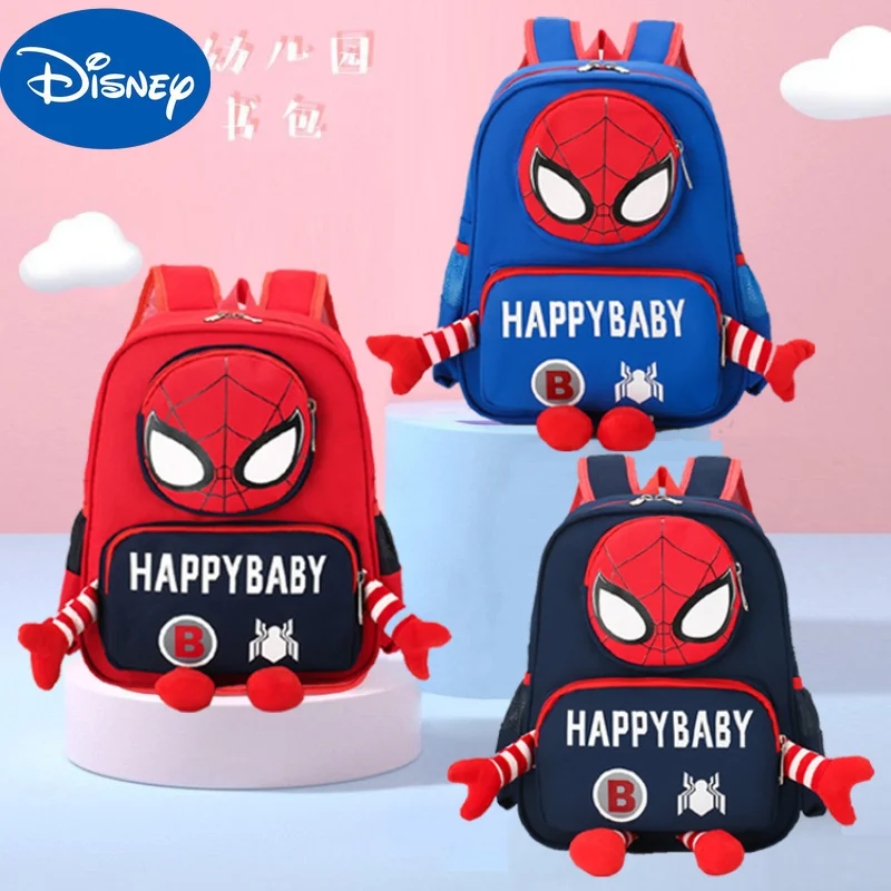Disney Kindergarten Bag Small School Bag Cartoon Primary School Student Backpack Spiderman Bag Student Bag