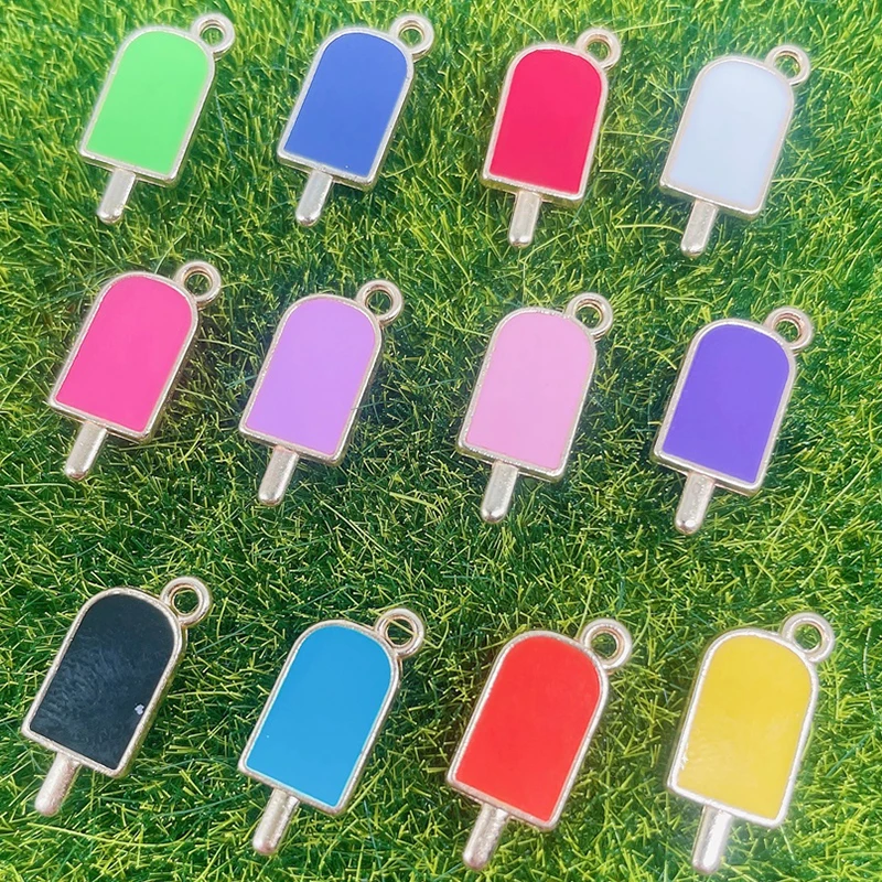 

20pcs 8*18mm New Fashion Charm Enamel Cute Ice Cream Popsicle Pendant DIY Earring Bracelet Jewelry Making Accessories Wholesale