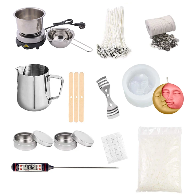 

Candle Making Supplies Kit DIY Handmade Scented Candle Making Tool Soy Wax Melting Material Kit Aromatherapy Candle Jars Mould