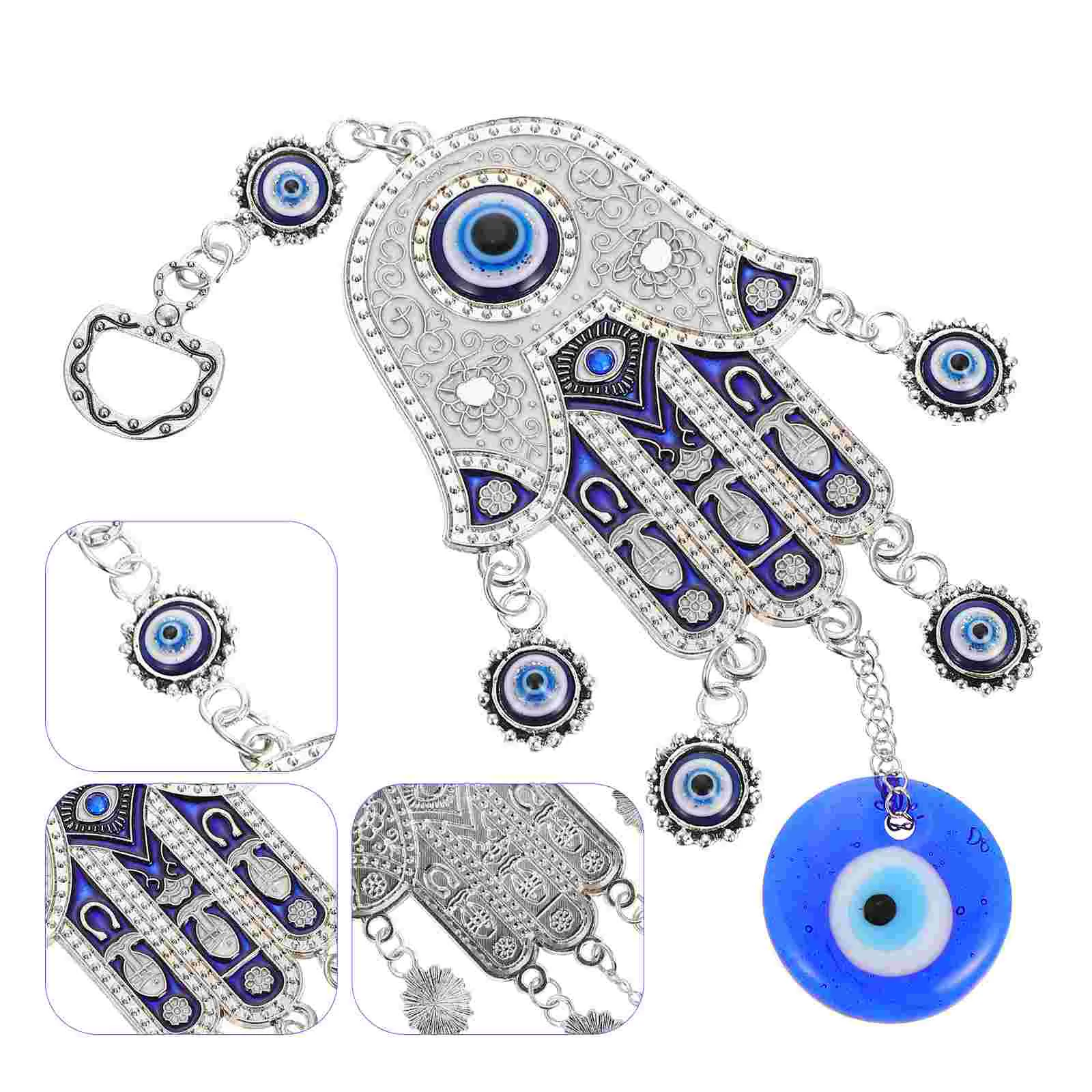 

Eye Evil Ornament Hanging Decor Wall Blue Turkish Charm Hamsa Caramulet Hand Protection Keychain Lucky Bead Decoration Pendant
