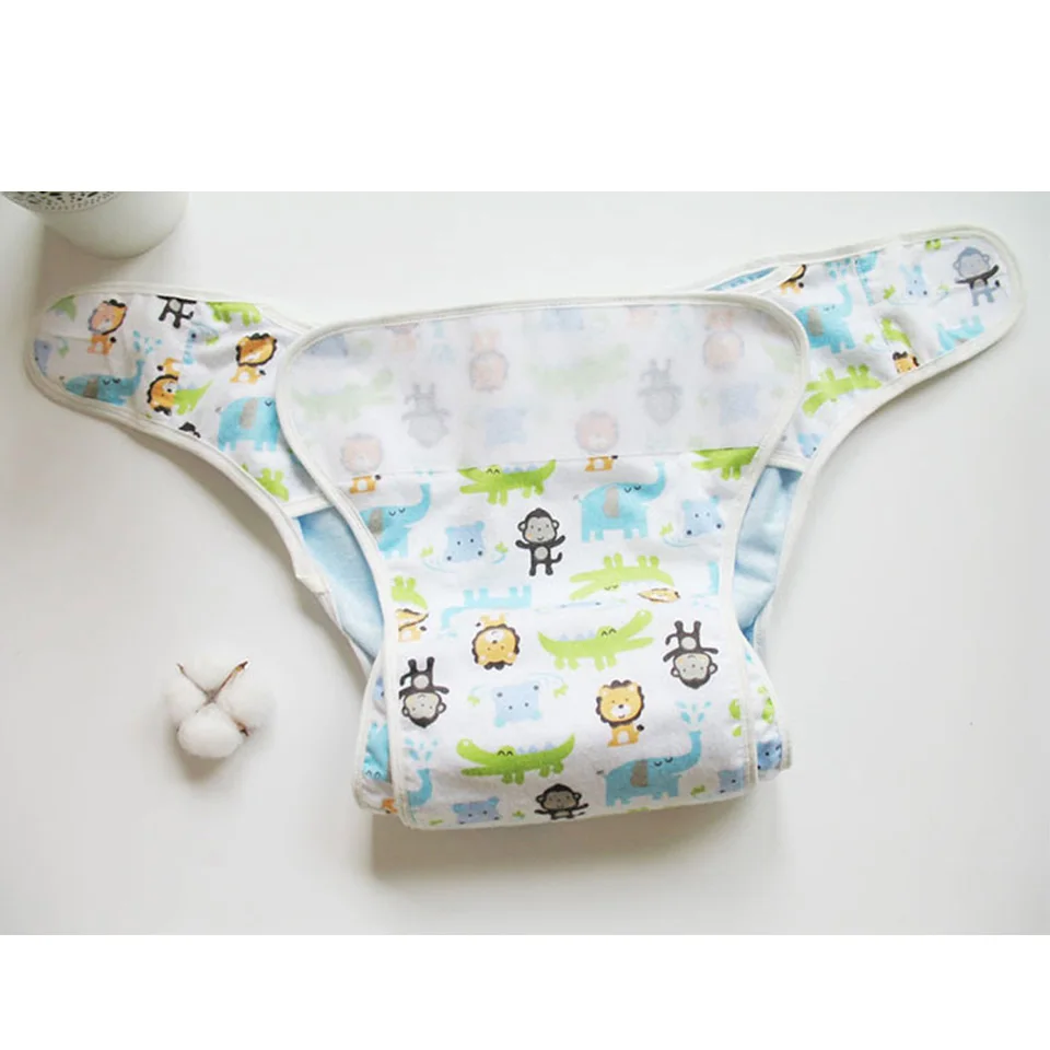 Adult Waterproof Incontinence Panties Washable Velcro Fitte Waterproof Man Cloth Diaper Cover Reusable Pure Cotton For ddlg