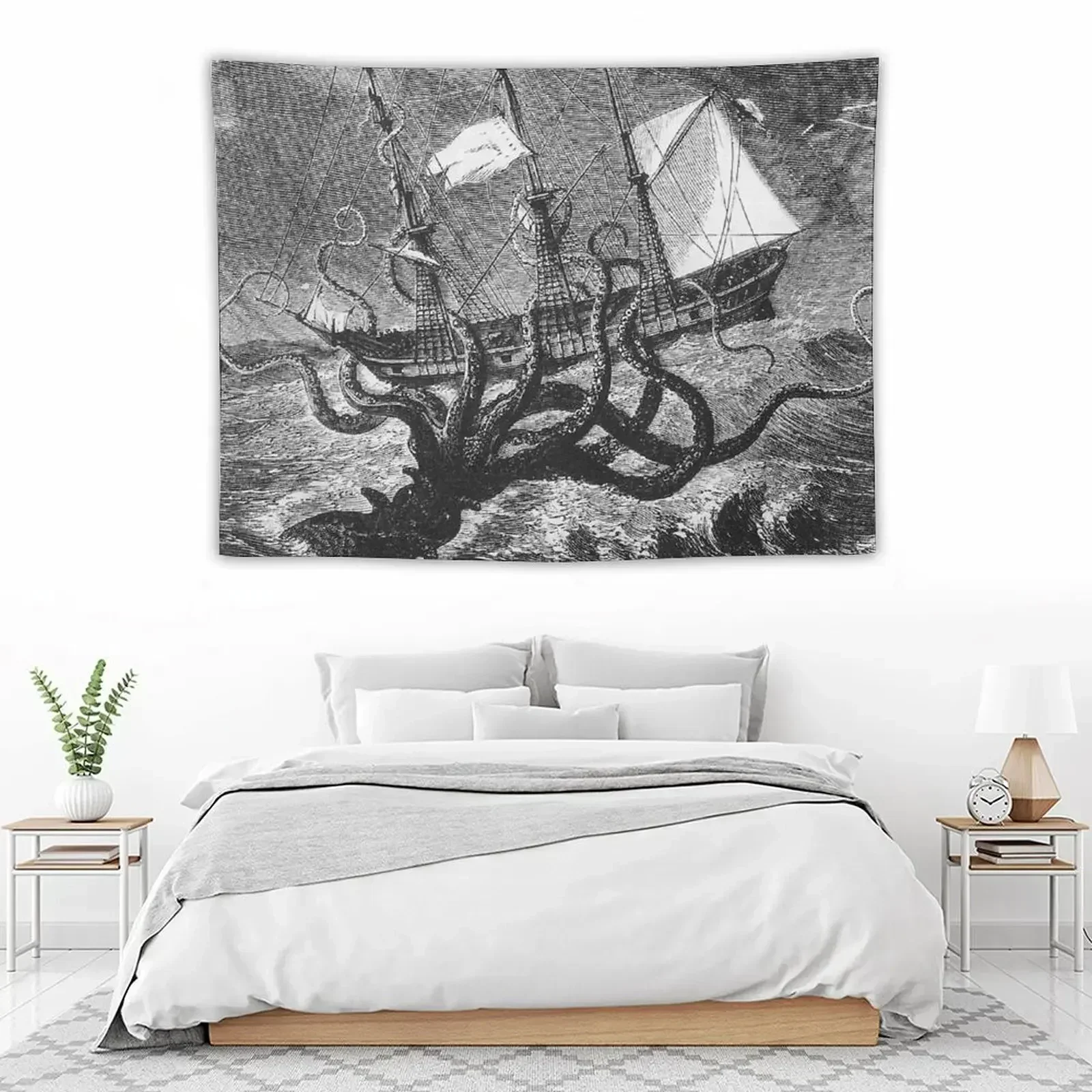 Kraken Rules the Sea Гобелен Роскошное украшение для гостиной Спальня Организация и