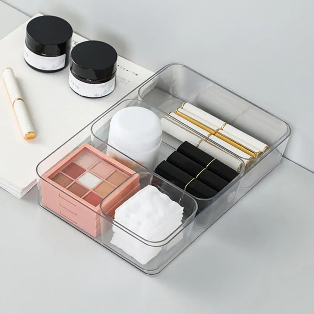 

Durable Storage Box Transparent PET Clear Desktop Drawer Box Make Up Organizer Stable Placement Storage Container for Bedroom