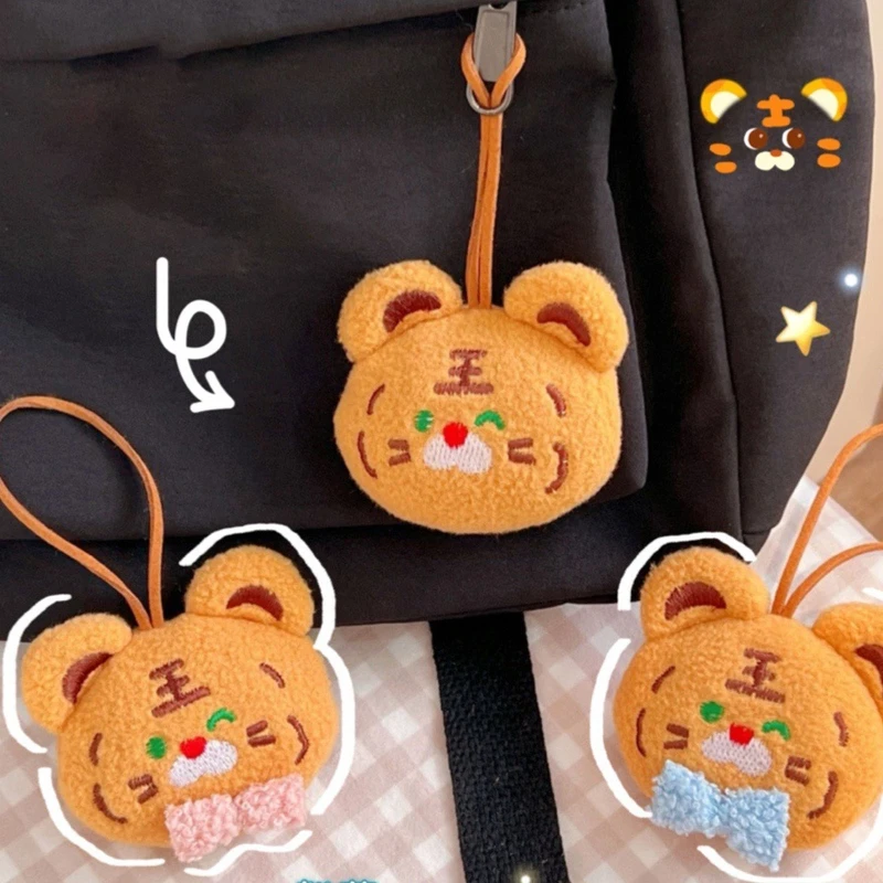 

Cartoon Little Tiger Pendant Plush Animal Tigers Doll Keychain Ornament for Backpack Handbag Suitcase Decoration Charm Supplies