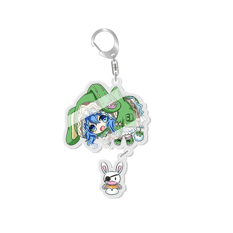 Аниме DATE A LIVE Подвесной брелок-ключ Transparent Acrylic Cartoon Q Версия Кольцо ключей Pipin Delila Jibril Figure Keyring Gift on.