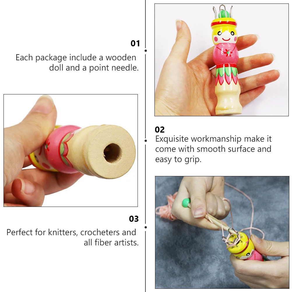 2 комплекта дерева инструменты для самостоятельного вязания пробковые поставки