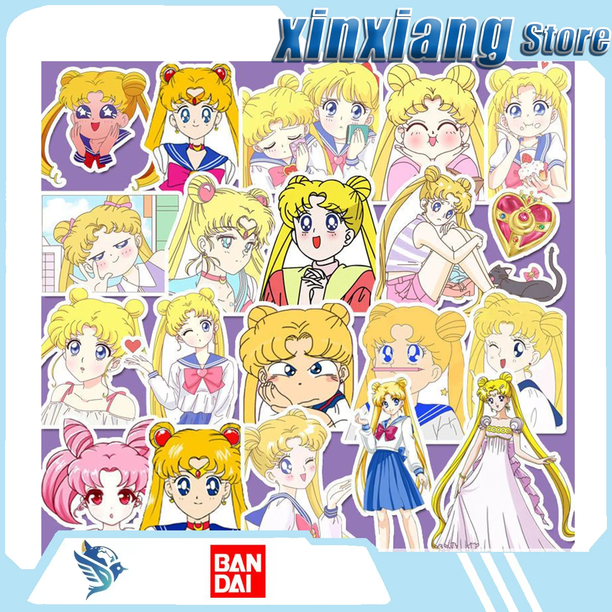 Фото Декоративные водонепроницаемые наклейки Bandai Sailor Moon: сюрпризы, комиксы, сувениры, модные игрушки, анимационные украшения, подарки, милые фигурки №1