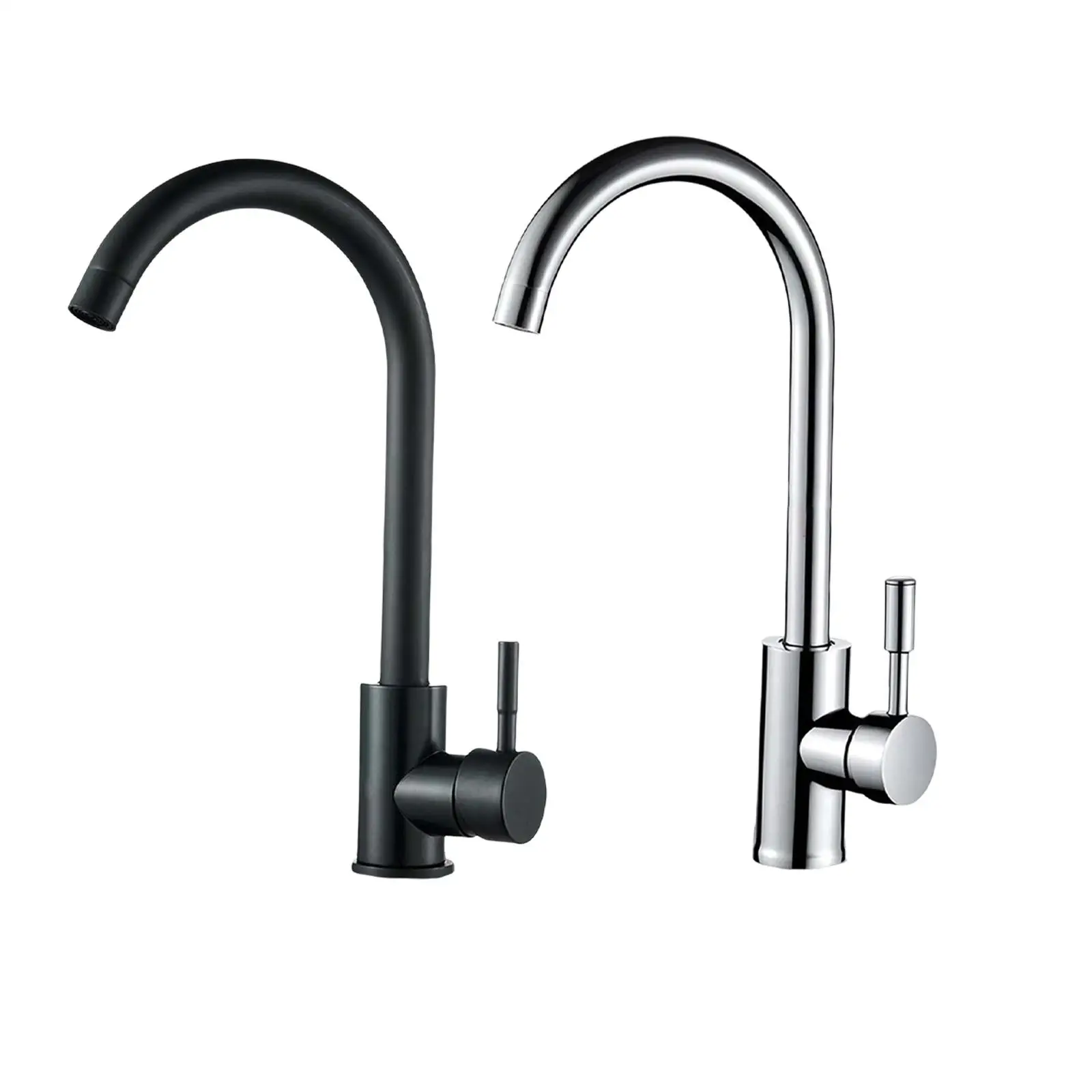 

Cold Water Faucets 360° Rotatable Single Handle Single Hole Deck Mounted Kitchen Sink Taps for Garden Household Home Improvement