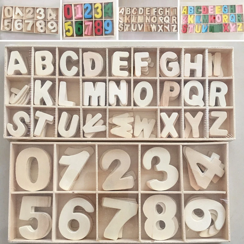 

Wooden English Letter Set Word Scrapbooking Number Alphabet Letter Wood Block Kid Learning Aid