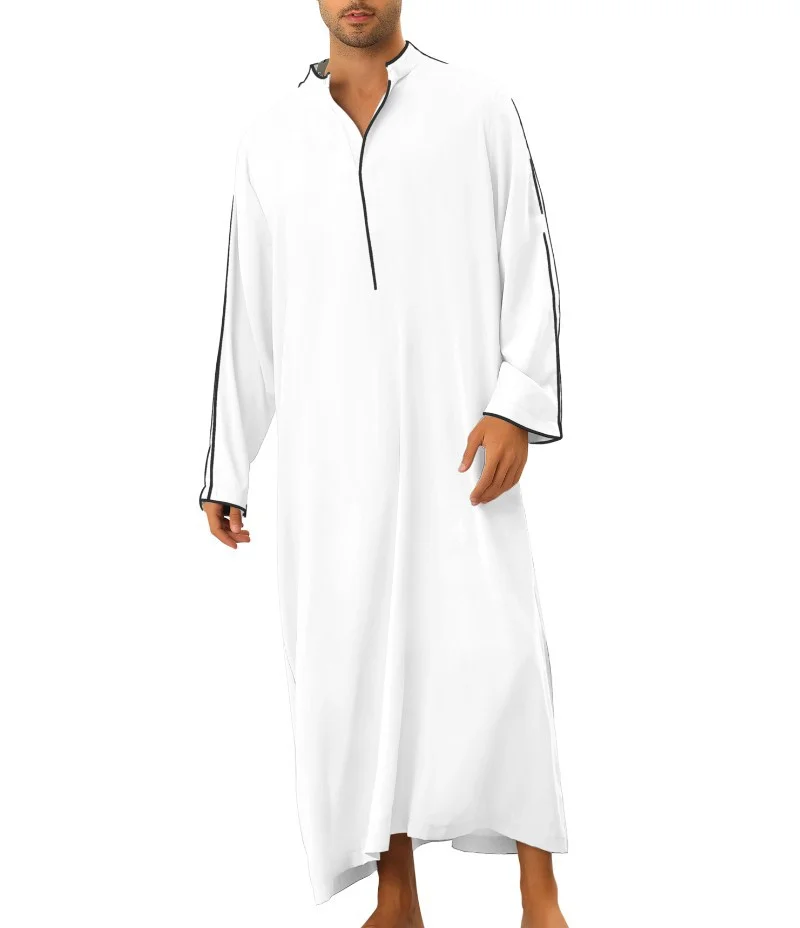 Muslim Fashion Men's Robe Ramadan Eid Arabic Abaya Pakistan Bonnet Homme Musulman Kaftan DressThobe for Men Islamic Clothing2023
