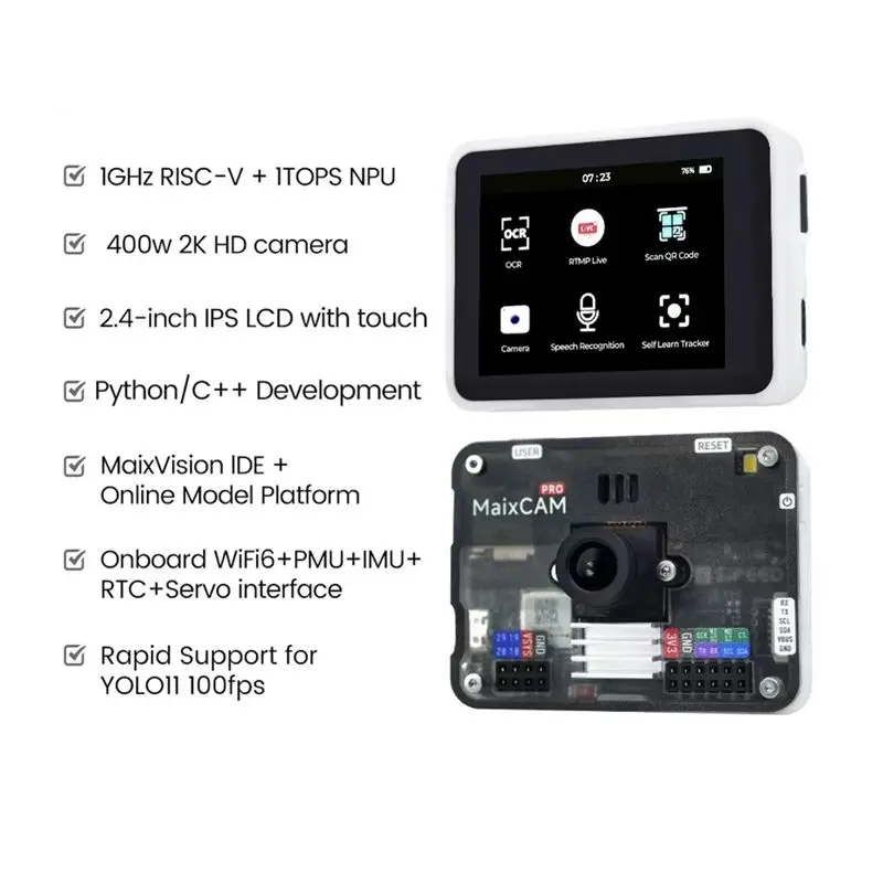 Фото B04B-Maixcam Pro RISC-V AI плата разработки с NPU, камерой для обработки изображений, аудио и камерой для конкурсов Yolo. №3
