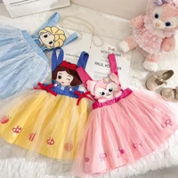 bandai 2022 girls suit skirt aisha cartoon strap baby at away princess mesh skirt summer childrens dress skirt