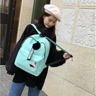 Новый корейский однотонный нейлоновый рюкзак с принтом, школьные ранцы для девочек-подростков, женские школьные ранцы для колледжа, сумка для старших классов черного и розового цвета