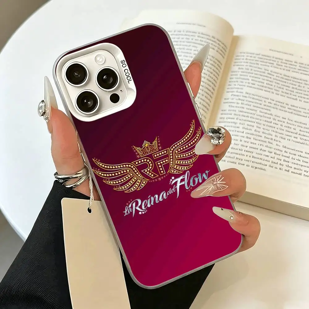 Фото Чехол для телефона Queen of Flow La Reina Del Flow для iPhone 11 12 13 14 15 16 17 Pro Max Plus, белый, серебристый №3