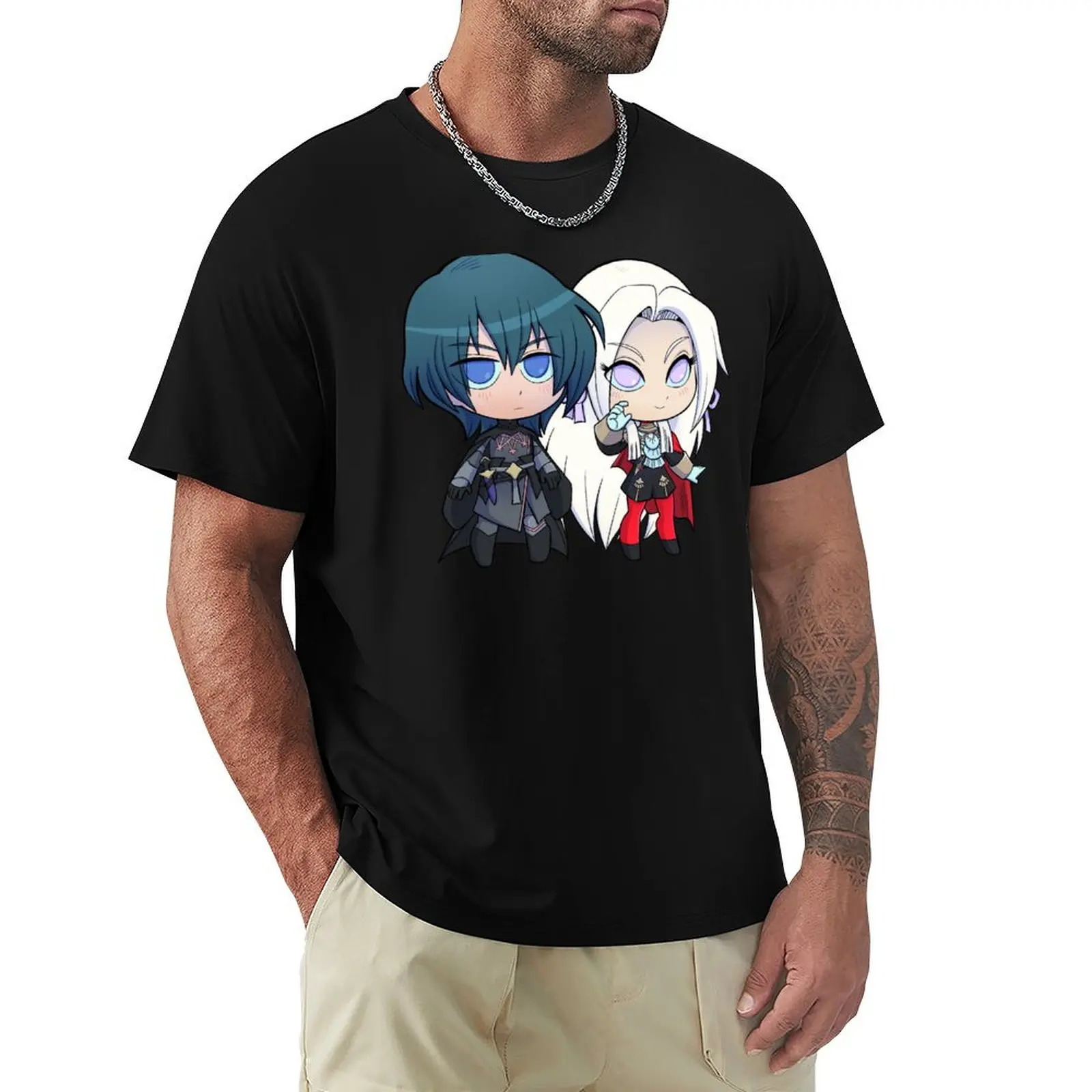 Фото Байлет (М!Байлет) и Эдельгард - Fire Emblem Three Houses - Футболка Chibi Cuties из мягкого базового хлопка с коротким рукавом №1