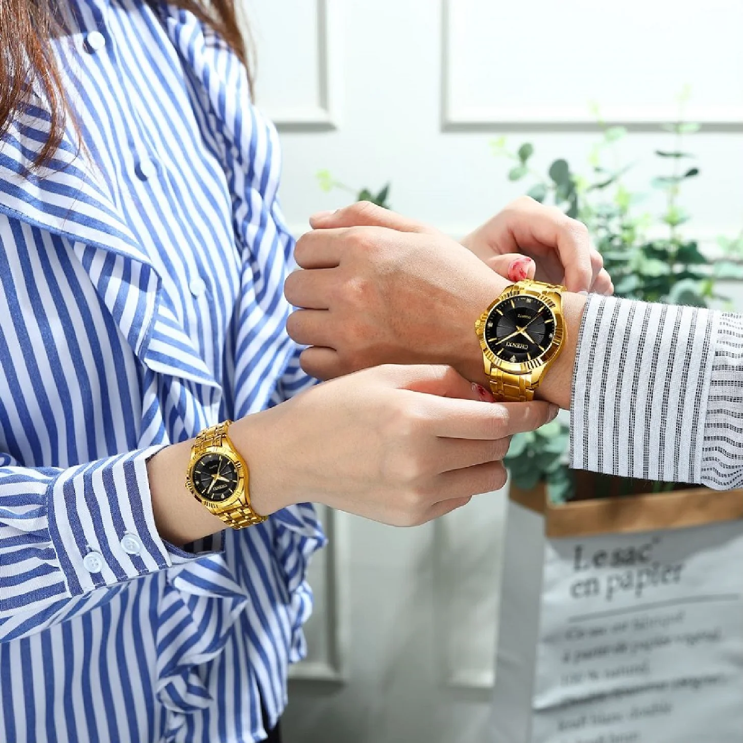 CHENXI Top Brand Luxury Female Golden Clock Analog Quartz Women Watch Fashion Waterproof Ladies Gold Steel Strap Wristwatch enlarge