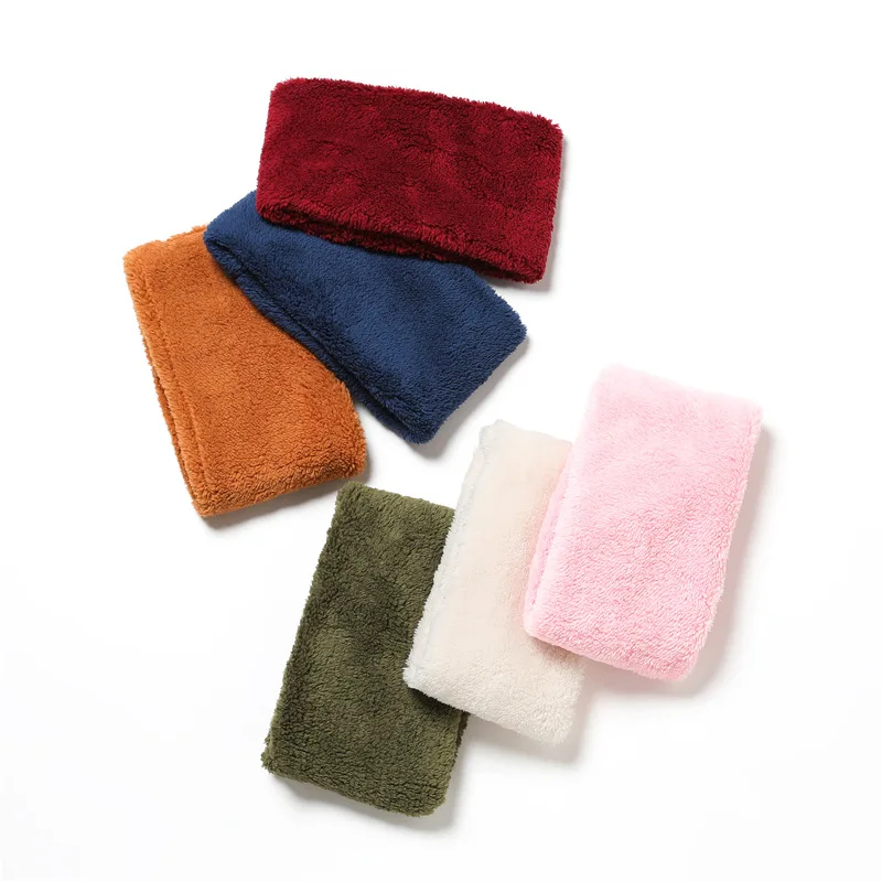 Женский зимний бархатный утепленный плюшевый шарф для защиты шеи из ягненка