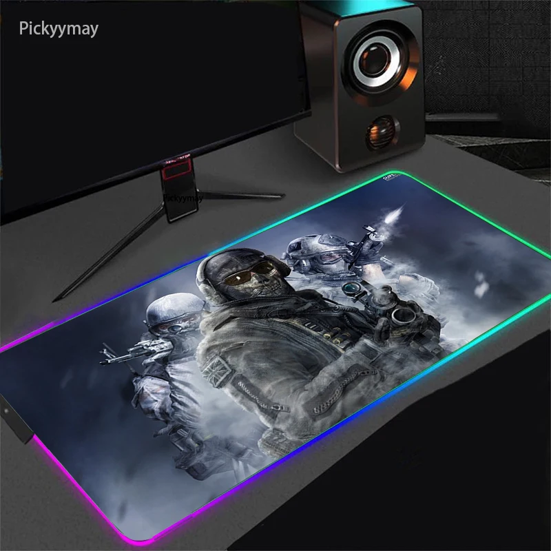 

Коврик для мыши с подсветкой, игровой компьютерный коврик для мыши с RGB подсветкой, светодиодная подсветка, XXL, светящийся большой Настольны...