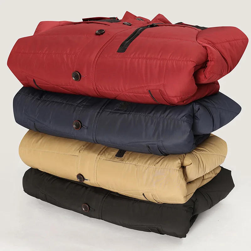 Mens Parkas Cotton-padded Jacket Large Size 5XL 6XL Splicing Hooded Fur Collar Warm Overcoat Autumn Winter Casual Ropa De Hombre