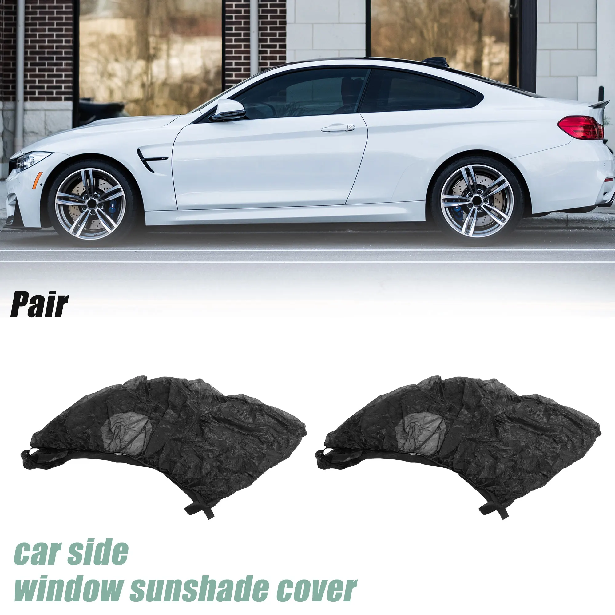 Солнцезащитный козырек для боковых окон автомобиля Uxcell, 1 пара, дышащая сетка, защита от УФ-лучей, солнцезащитный козырек, автомобильная сетка для штор 125x50 см, черный