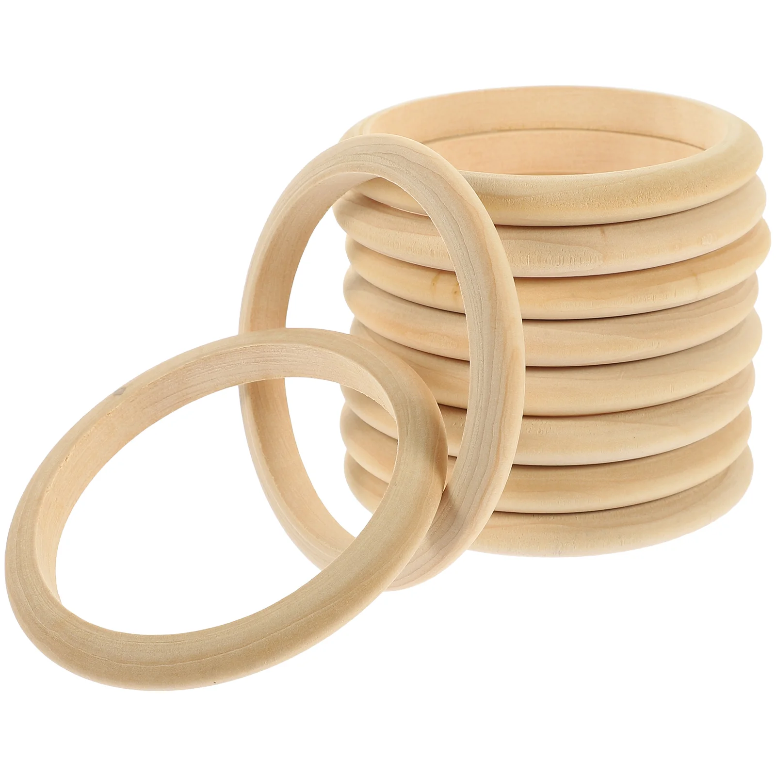 

10 Pcs Wooden Bracelet Circles Ring Hand Chain DIY Cuff Jewelry Unfinidhes Bracelets Unfinished