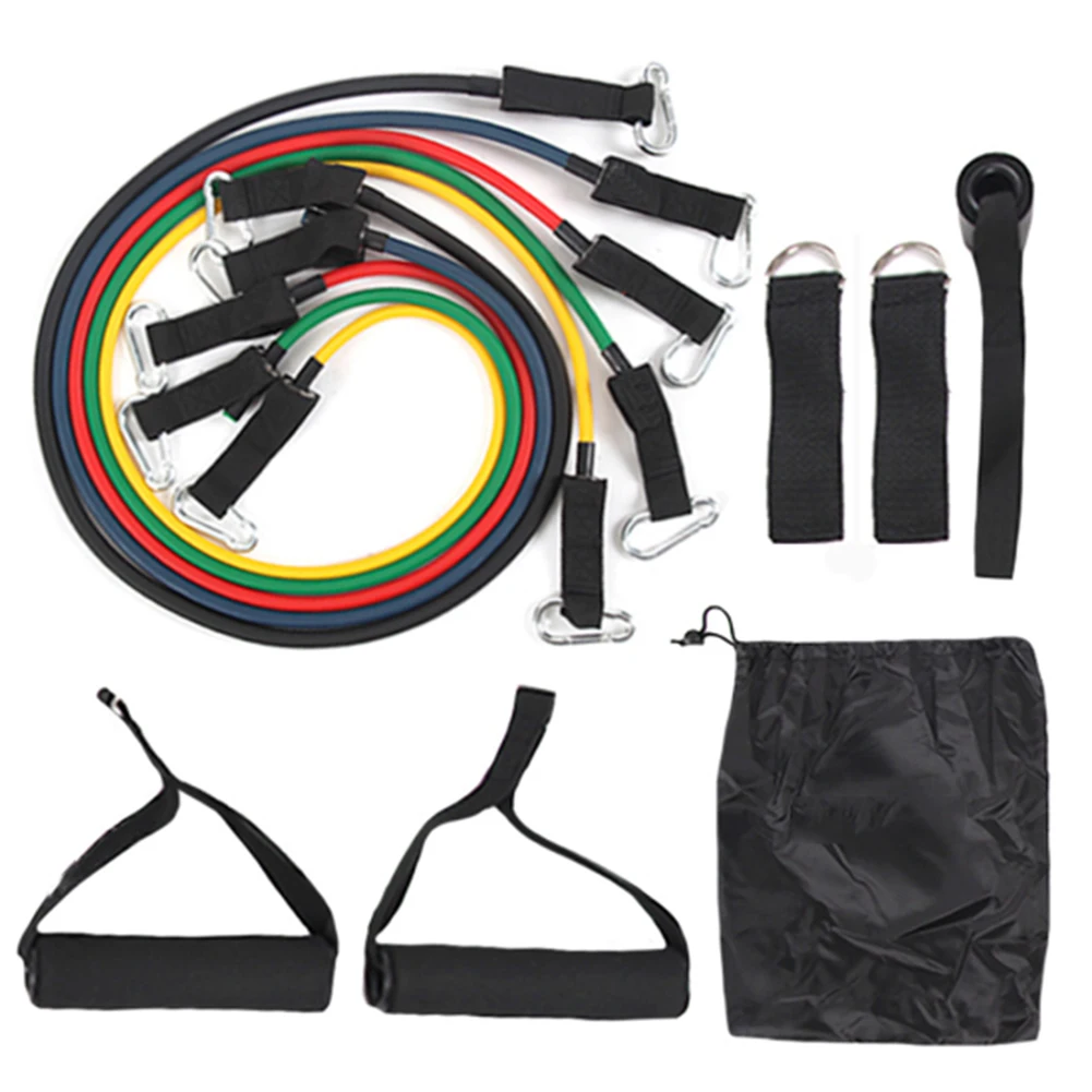 11pcs Yoga Resistance Band Elastic Pull Rope Home Body Building Sports Equipment for Fitness Enthusiasts