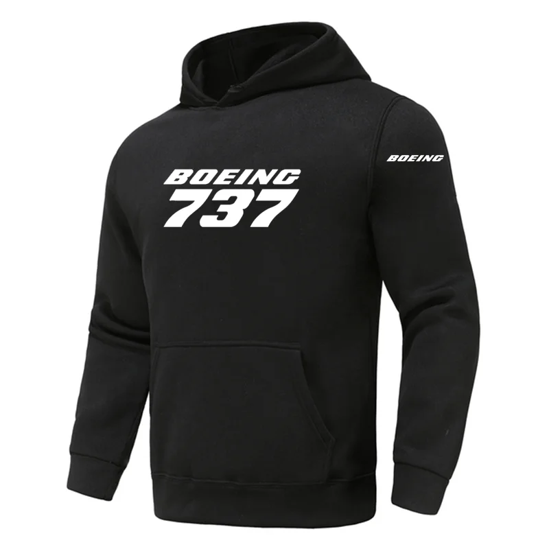 

Spring and Autumn Streetwear Boeing 737 Men's Hoodie Long Sleeve Pullover Hip Hop Hoodie Casual Sportswear Top