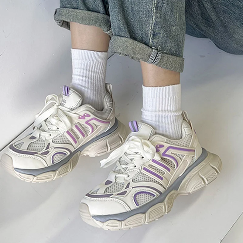 

Кроссовки спортивные сетчатые, на шнуровке, дышащие, на плоской подошве, для прогулок, удобная Студенческая обувь, осень 2023