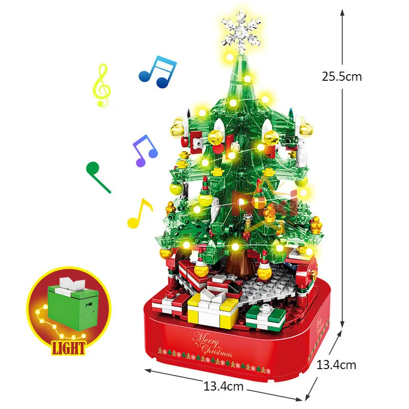 Конструктор Рождественская елка вращающаяся музыкальная шкатулка - купить по