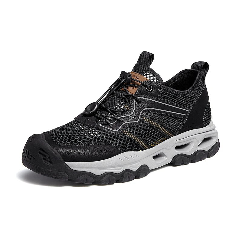 GOLDEN CAMEL Outdoor Men's Shoes 2023 Summer New Light Breathable Soft Elastic Hydrophobic Grip Urban Mesh Walking Shoes for Men