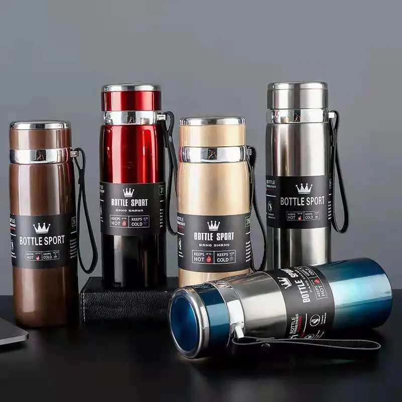 

Large Capacity Thermos Stainless Outdoor Thermos Vacuum 600ml/800ml/1000ml Travel Sports Double-layer Cup New Steel Fitness 316