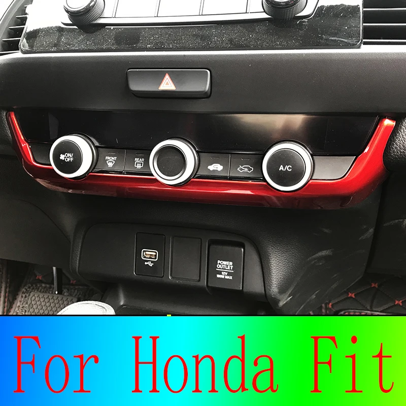 

Quality ABS Chrome Car Interior Accessory Sequin Knob Decoration of Central Control Air Conditioner Panel For Honda Fit 2021 GR9