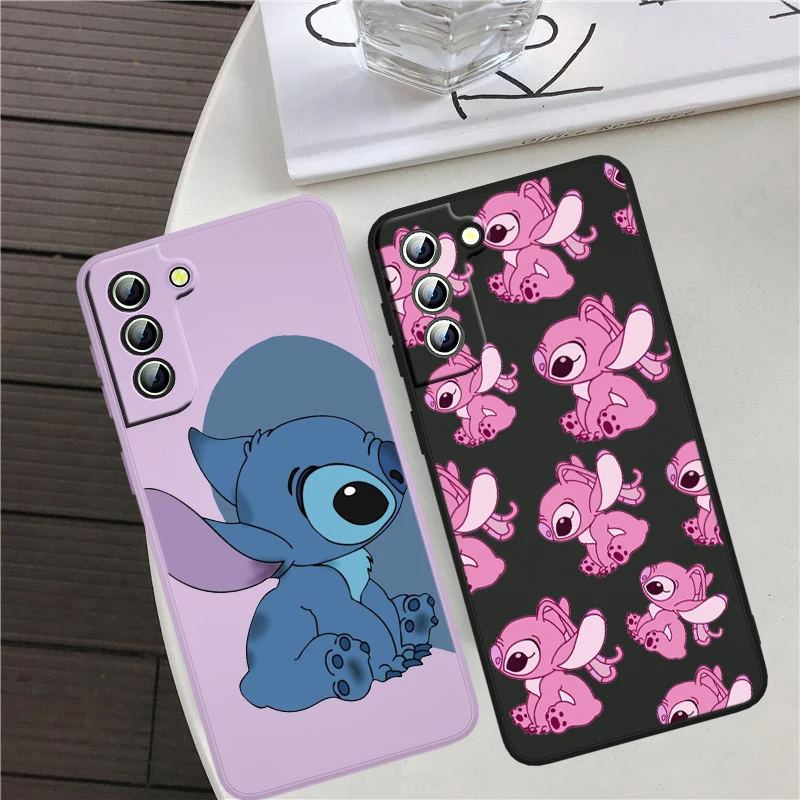 

Cartoon Stitch Cute Love Case For Samsung Galaxy S22 S21 S20 S10 Note 20 10 Ultra Plus Pro FE Lite Liquid Rope Phone Cover Core