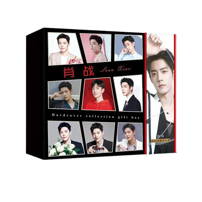 

New The Untamed Chen Qing Ling Black Gold Gift Box Xiao Zhan,Wang Yibo Star Figure Photo Album Postcard Bookmark Cosplay Gift